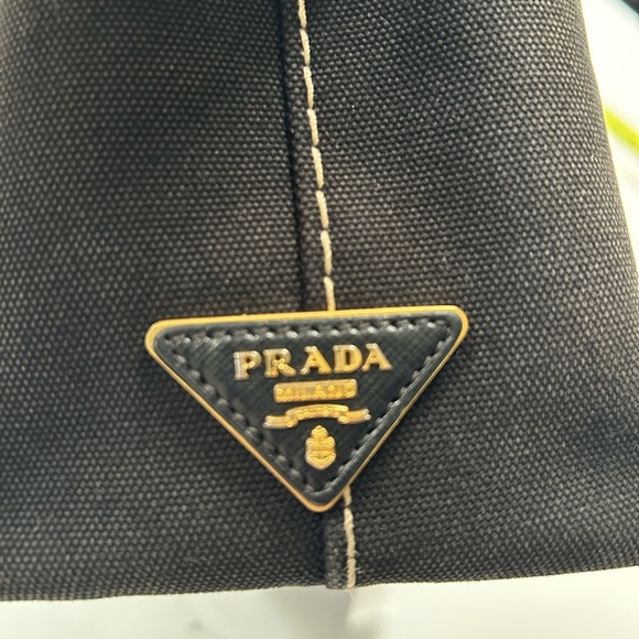 Prada Canapa Black Canvas Tote Bag - Picture 9 of 13